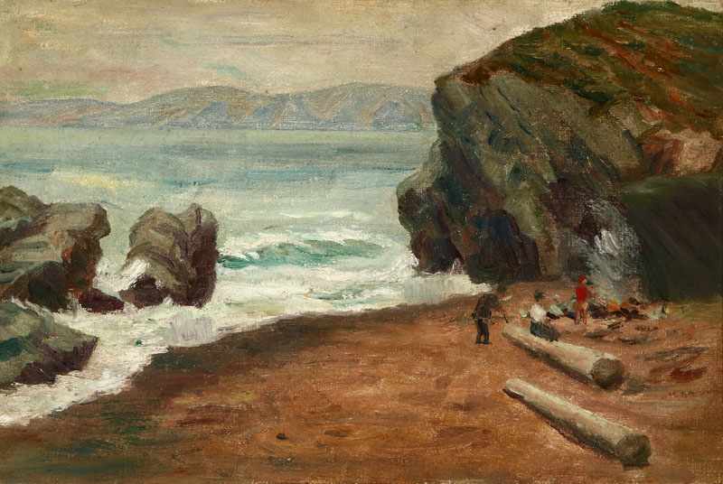 Appraisal: Selden Connor Gile - Belvedere CA Beach Scene with Three