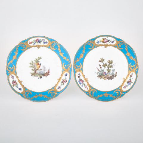 Appraisal: Pair of S vres Plates th century painted on the