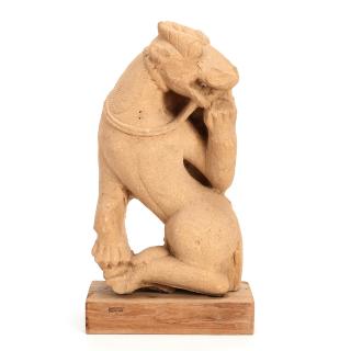 Appraisal: Early Indian sandstone animal carving Early Indian sandstone animal carving