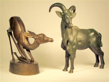 Appraisal: Continental bronze model of a gazelleprobably french circa