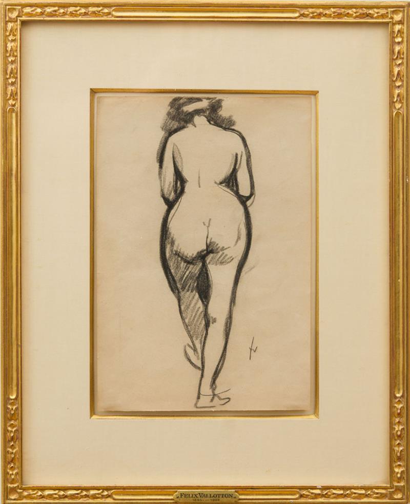 Appraisal: F LIX VALLOTTON - NU DE DOS Black crayon on