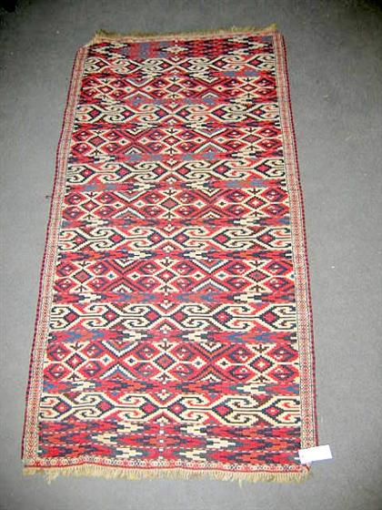 Appraisal: Yomud Turkoman brocaded flatweave rug west turkestan circa first quarter