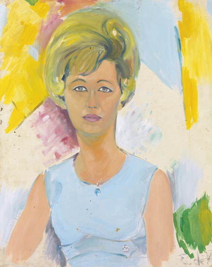 Appraisal: ELAINE DE KOONING Blonde Woman Oil on canvas board x