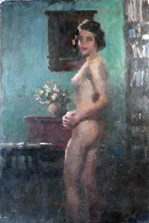 Appraisal: Colin Colahan - - Oil painting - Interior scene with