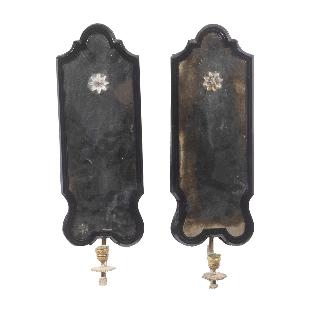 Appraisal: PR VICTORIAN MIRRORED CANDLE SCONCES Pair of th c Wall