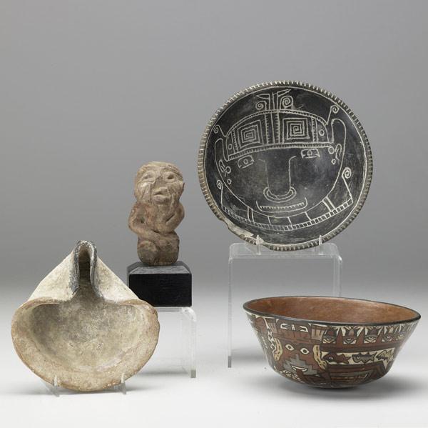 Appraisal: POTTERY GROUP ANCIENT TO MODERN REPRODUCTIONS Four items NAZCA reproduction