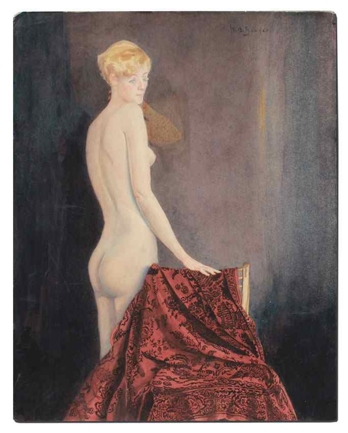 Appraisal: SPADER William Edgar American - Blonde Female Nude Watercolor ''