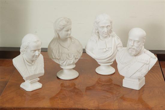 Appraisal: FOUR PARIAN BUSTS Including one of Edward VII by Robinson