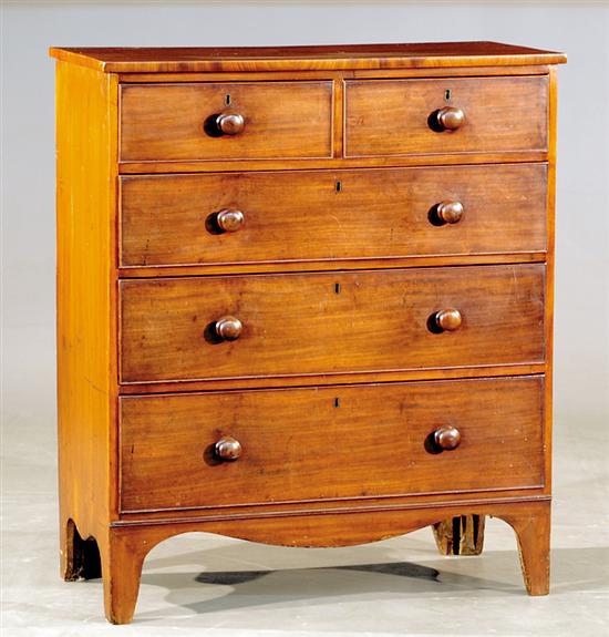 Appraisal: Late Georgian mahogany chest of drawers mid th century rectangular