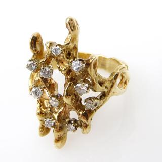 Appraisal: Lady's Vintage Round Cut Diamond Karat Yellow Gold Free Form