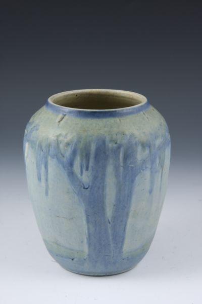 Appraisal: Newcomb College Pottery Vase blue and green relief decoration of