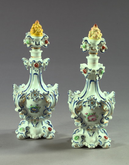 Appraisal: Large and Rare Pair of Jacob Petit Paris Exuberantly Modeled