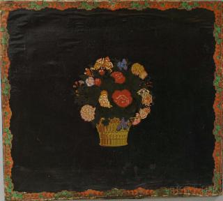 Appraisal: American School th Century Still Life with Basket of Flowers