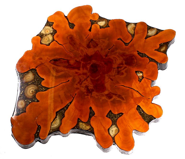 Appraisal: Mid-Century Modern Cypress Geode Table For your bidding pleasure is