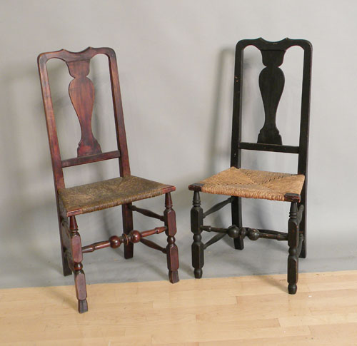 Appraisal: Three New England Queen Anne country dining chairs th c