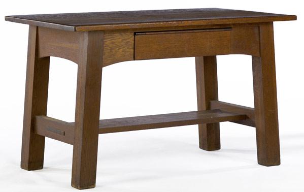 Appraisal: LIMBERT Library table no with blind drawer Branded mark x