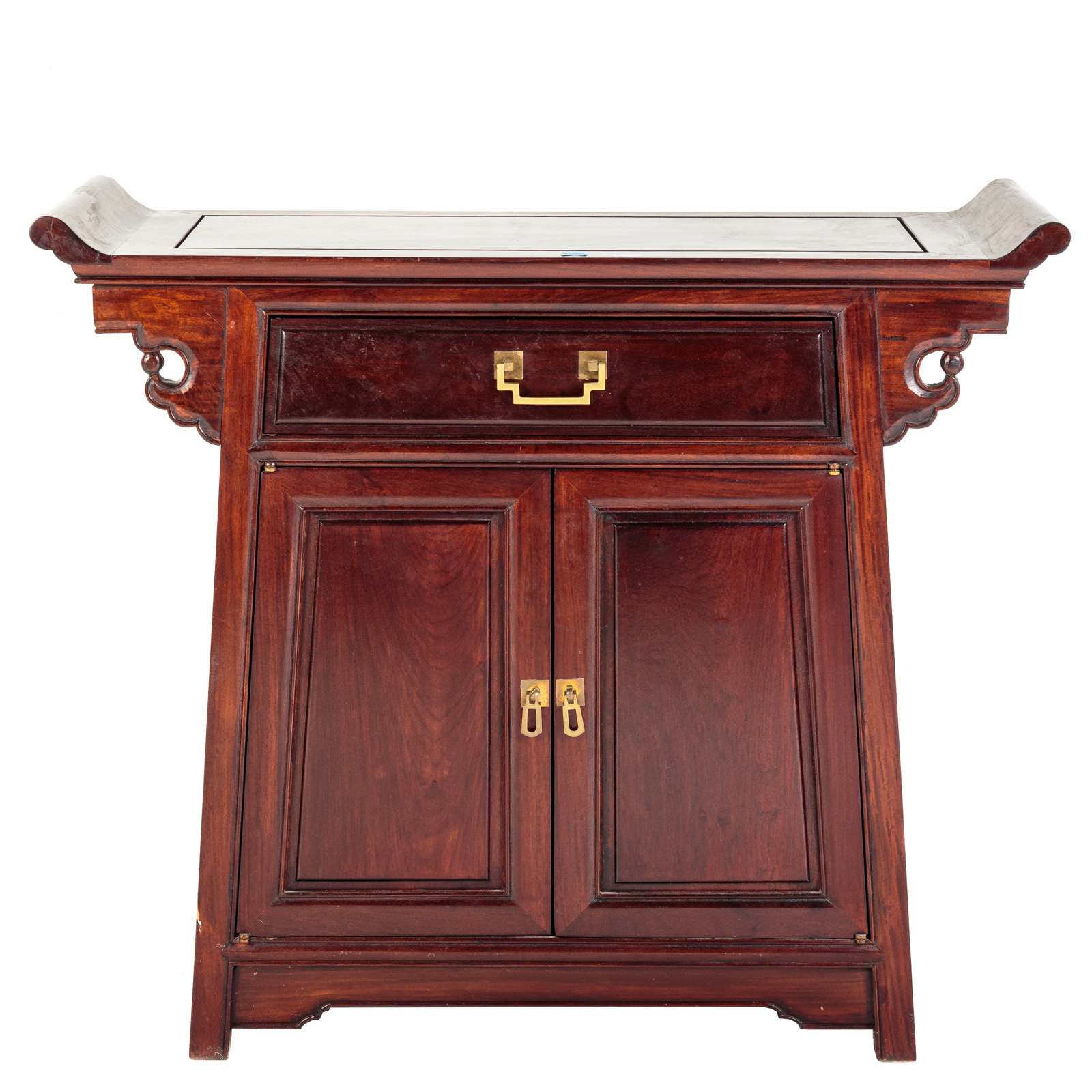 Appraisal: CHINESE HARDWOOD CABINET th Century single drawer over two cabinet