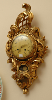 Appraisal: A GILT WOOD CASED WALL CLOCK