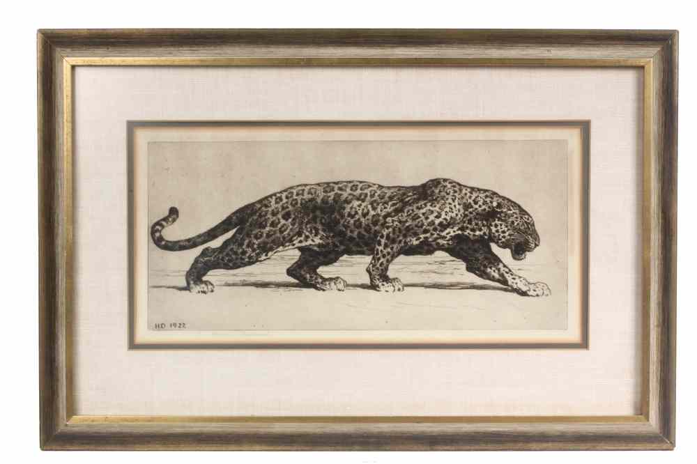 Appraisal: ETCHING - Striding Leopard by Herbert Thomas Dicksee British -