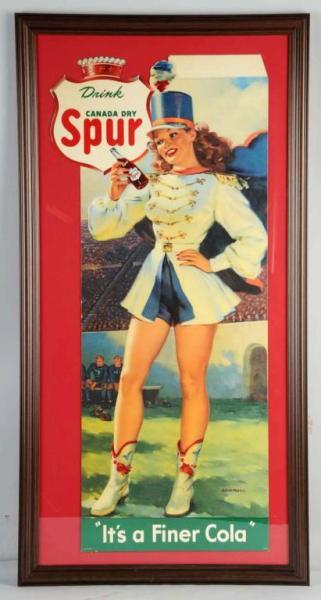 Appraisal: Cardboard Majorette Die-Cut Window Display Description Nicely framed under glass