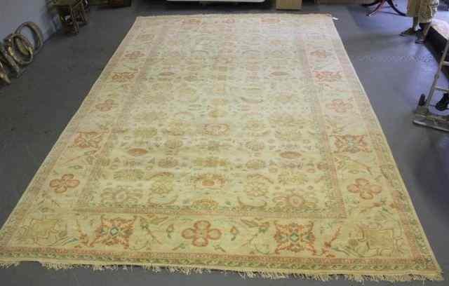 Appraisal: Handmade Large Roomsize Oushak Style Carpet From a Mahopac NY