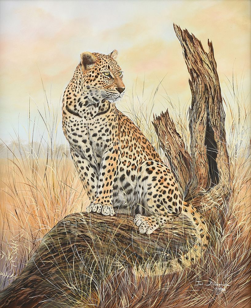 Appraisal: JIRI MILOUSHEVA th Century A PAINTING Cheetah JIRI MILOUSHEVA th