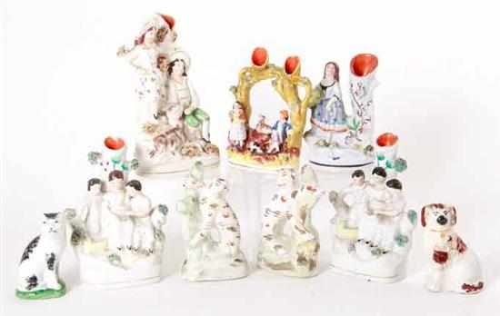 Appraisal: Collection of Staffordshire figures late th century comprising pair of