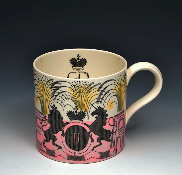 Appraisal: Eric Ravilious British - for WedgwoodElizabeth II coronation mug circa