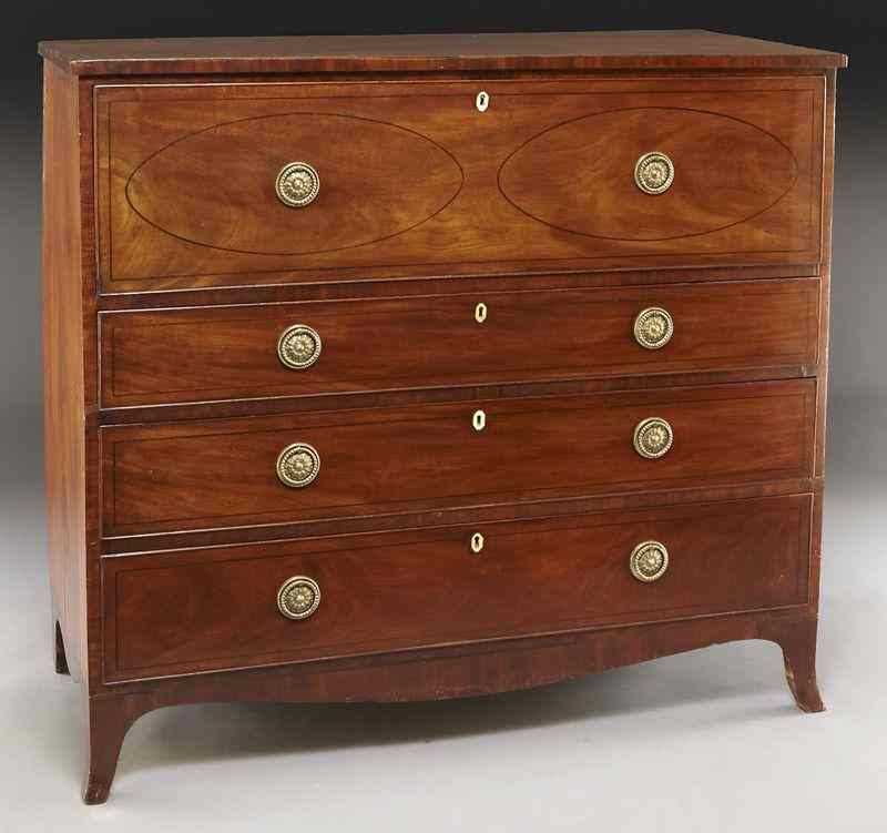 Appraisal: Georgian mahogany secretaire chesthaving four drawers the top drawer with