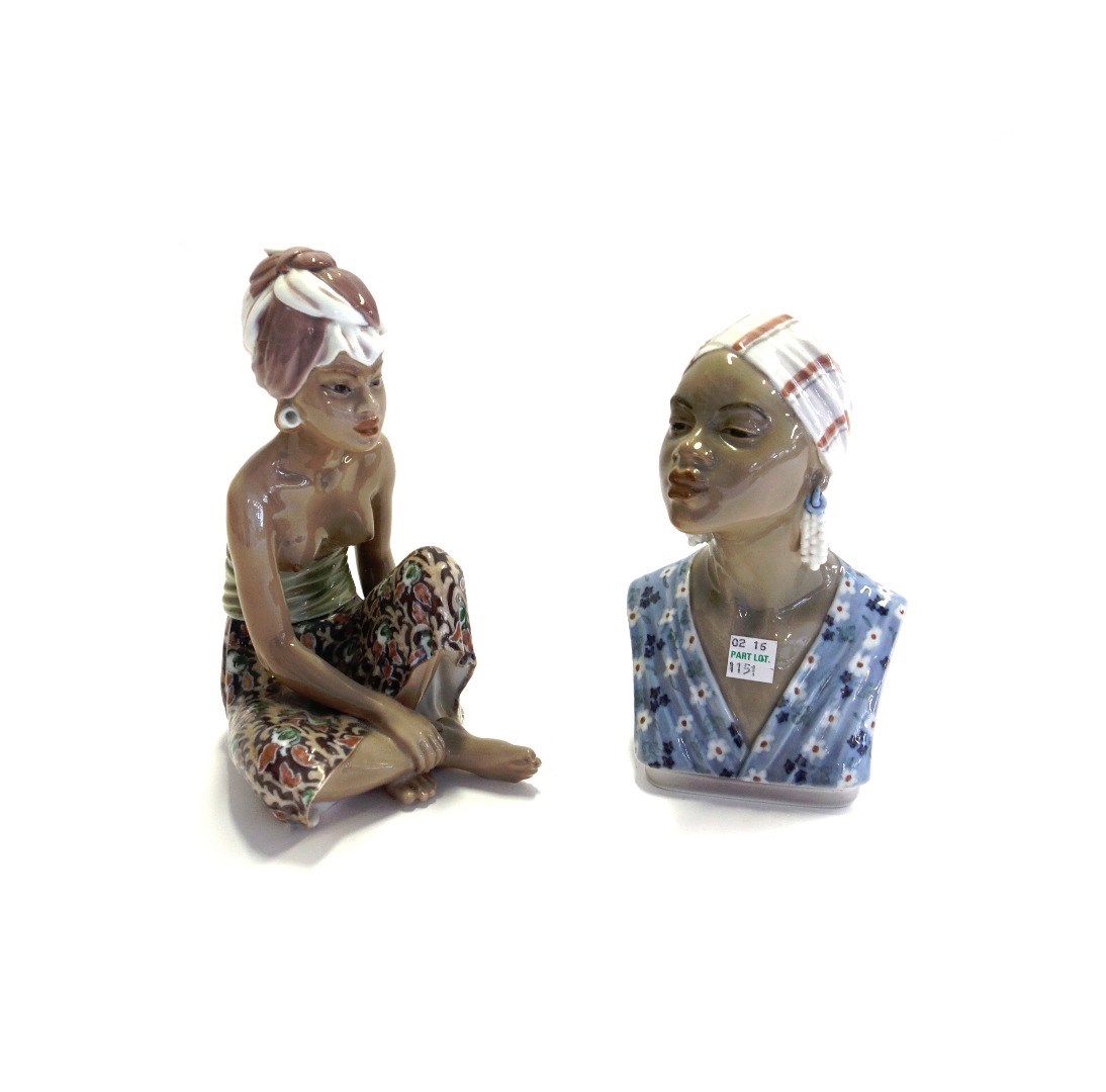 Appraisal: A Dahl Jensen Copenhagen figure 'Bali Woman' no green printed