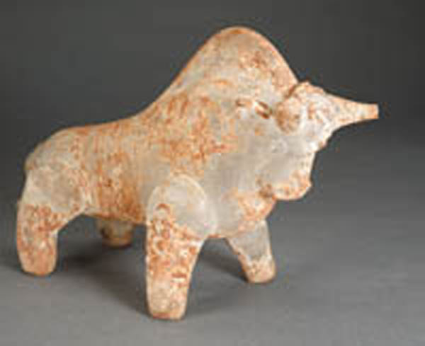 Appraisal: Venetian scavo glass figure bull Cenedese Barbini Venetian scavo glass