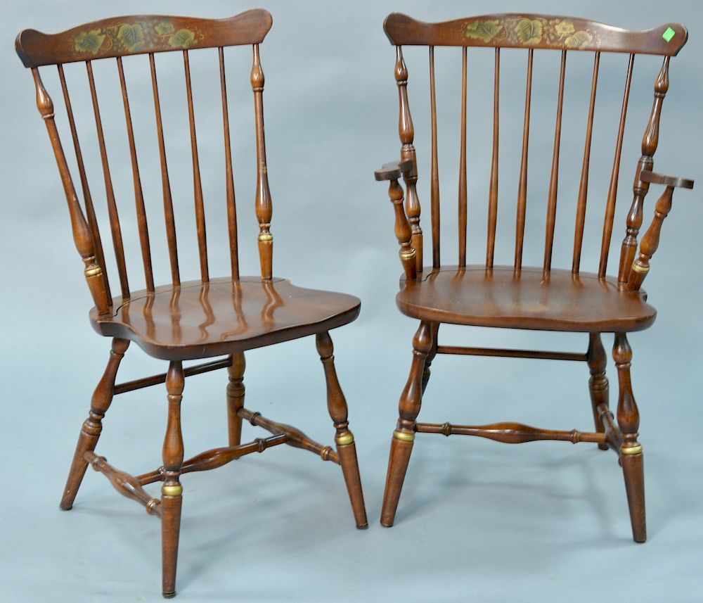 Appraisal: Hitchcock set of eight windsor style chairs Hitchcock set of