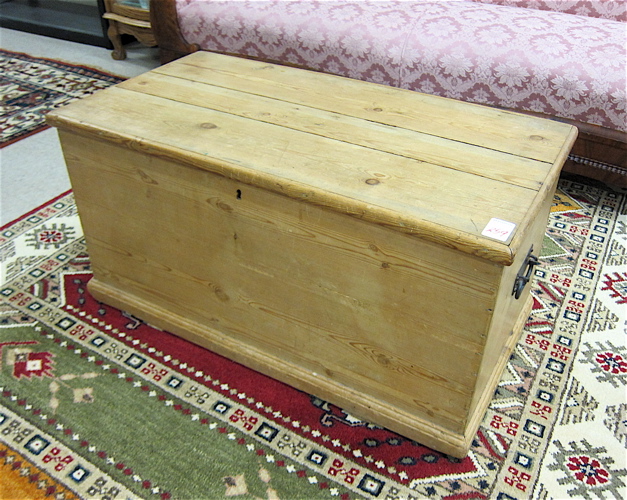 Appraisal: PINE BLANKET CHEST Continental th century elements having a rectangular