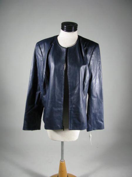 Appraisal: Lady's Dana Buchman Navy Lambskin Leather Jacket Size tags still