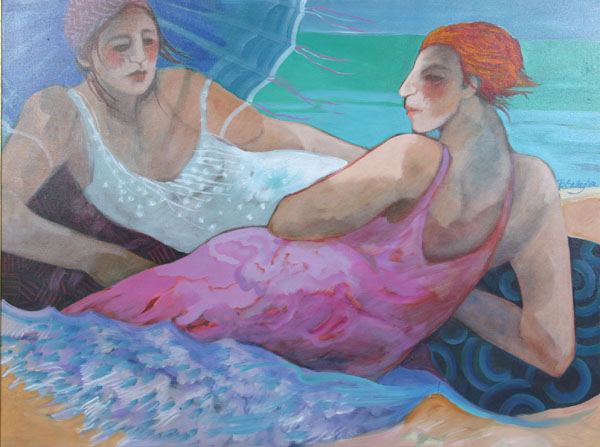 Appraisal: Barbara Gallagher American th century two females lounging at the