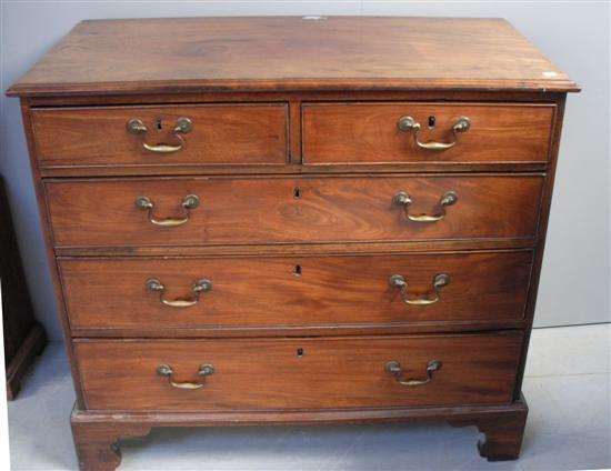 Appraisal: th century mahogany straight front chest of two short and