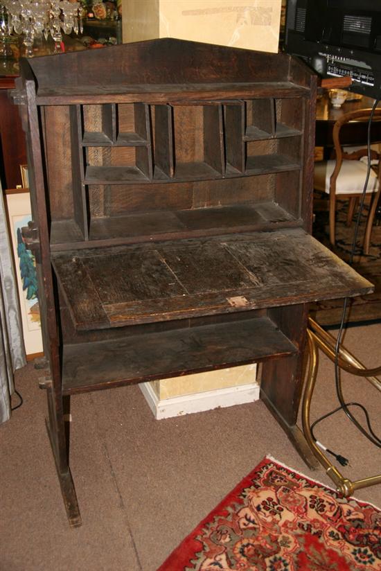 Appraisal: STICKLEY STYLE OAK FALL-FRONT DESK Early th Century Paneled lid