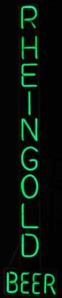 Appraisal: Rheingold Vertical Neon Sign Description s Green neon mounted on