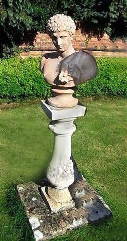 Appraisal: A STONE AND COMPOSITE STONE PEDESTAL SUN DIAL with bronze