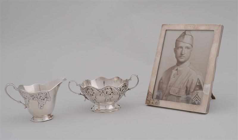 Appraisal: TIFFANY CO MONOGRAMMED SILVER CREAMER AND SUGAR SET AND A