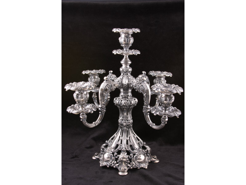 Appraisal: Renaissance Silverplate Candelabra Reed Barton in the Art Nouveau taste