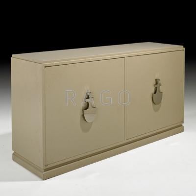 Appraisal: SAMUEL MARX ATTR Two door enameled wood credenza with nickel