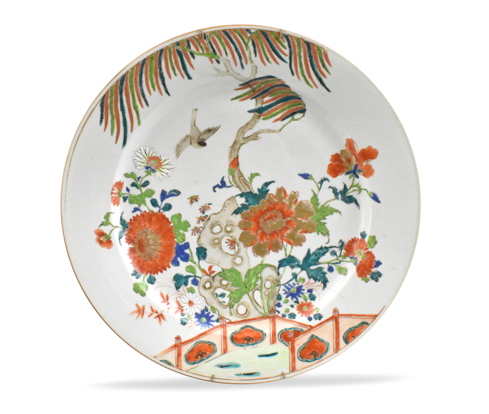 Appraisal: Large Chinese famille rose plate Qianlong period painted to the