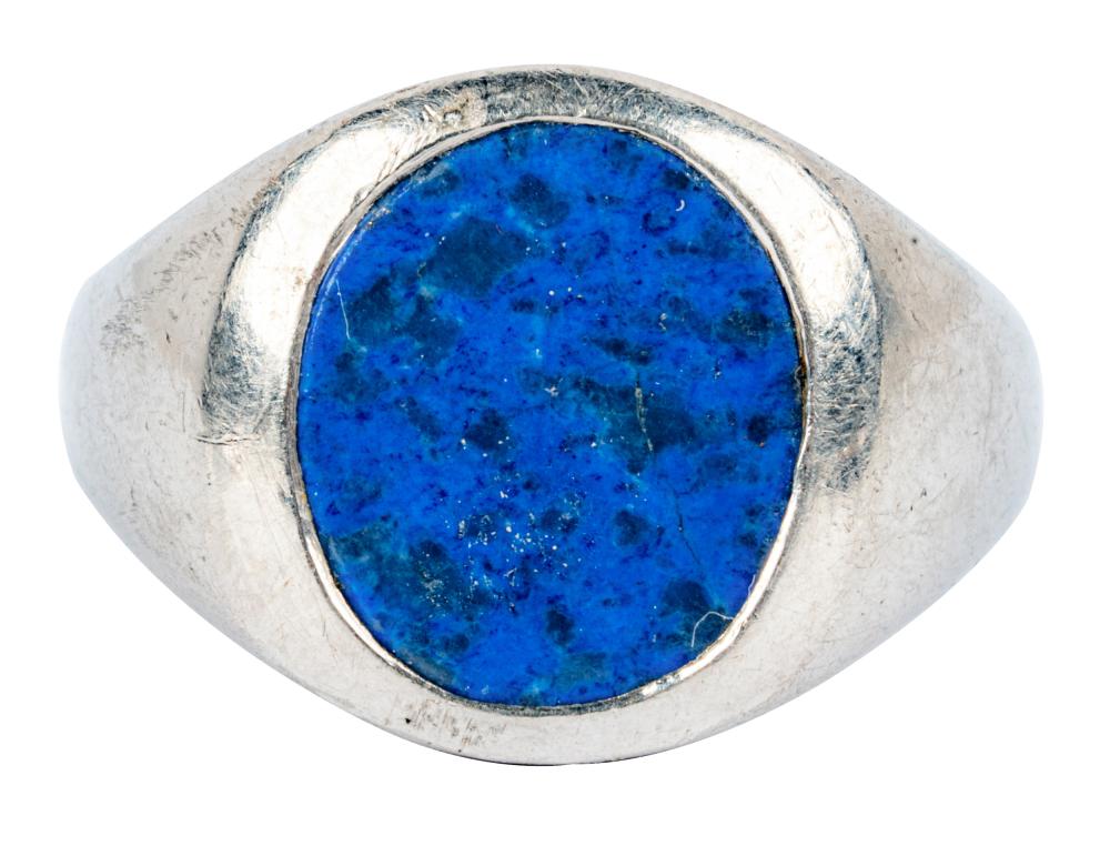 Appraisal: J E CALDWELL PLATINUM LAPIS LAZULI RINGsigned 'J E C