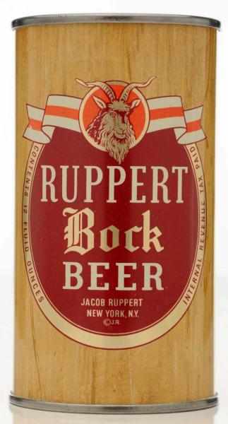 Appraisal: Ruppert Bock Beer Flat Top Beer Can - Like-new all