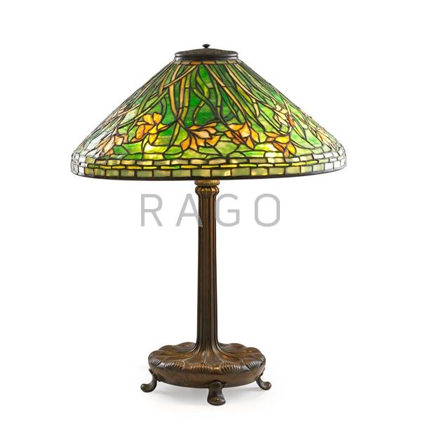 Appraisal: TIFFANY STUDIOS Daffodil table lamp Condition Report Several short breaks