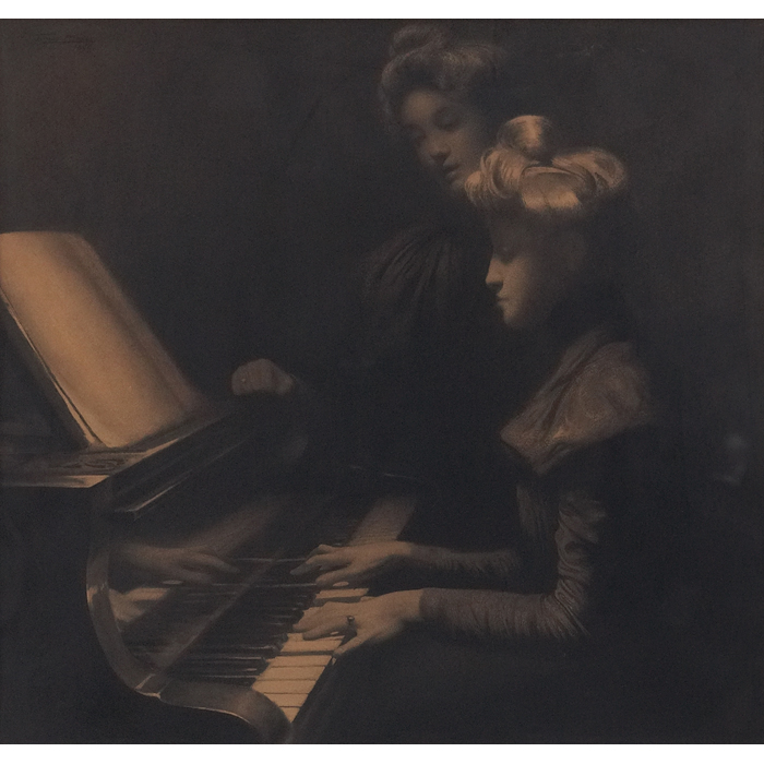 Appraisal: Firmin Baes Belgian - Ladies at a Piano black chalk