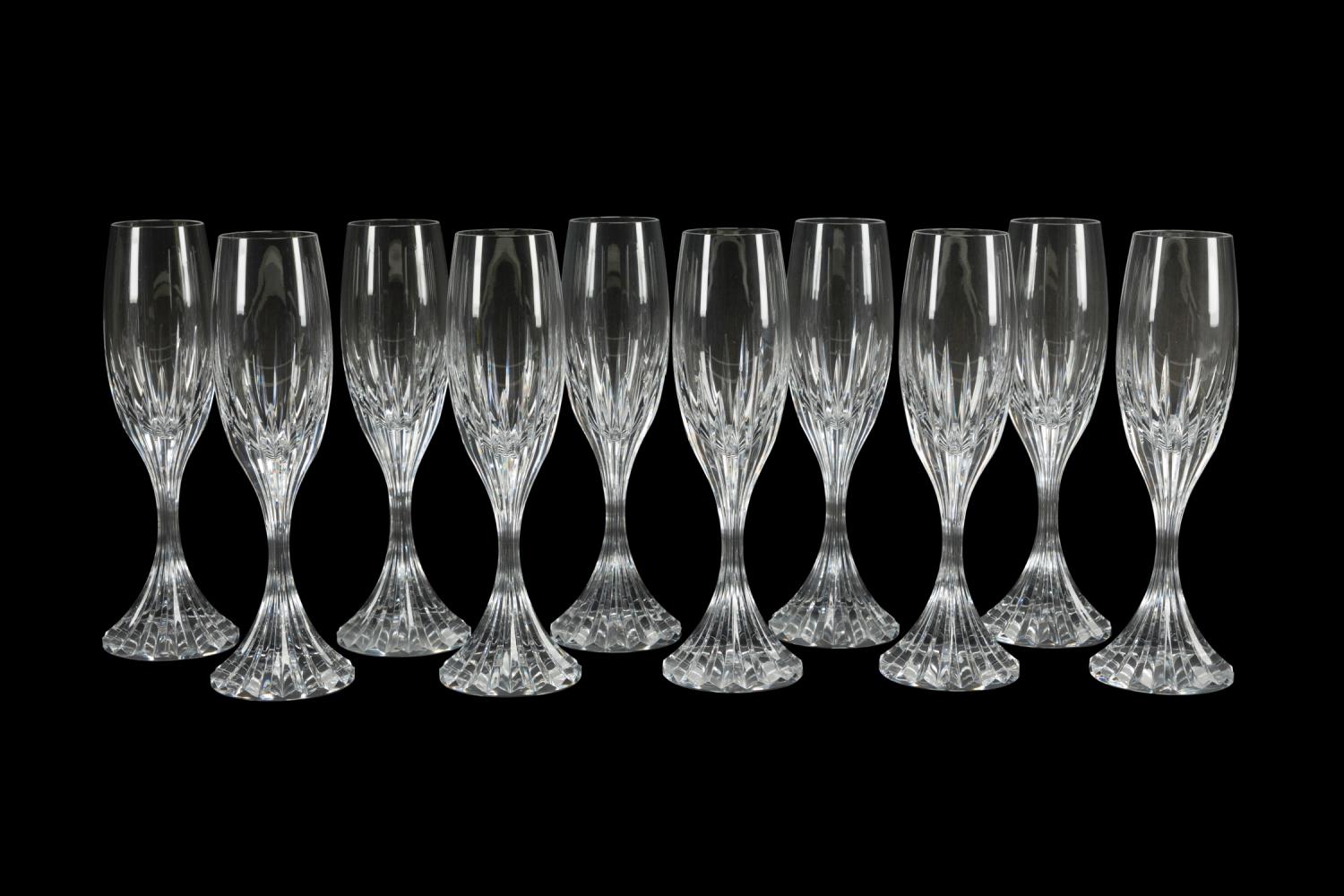 Appraisal: SET OF BACCARAT MASSENA CHAMPAGNE FLUTES Set of Baccarat French