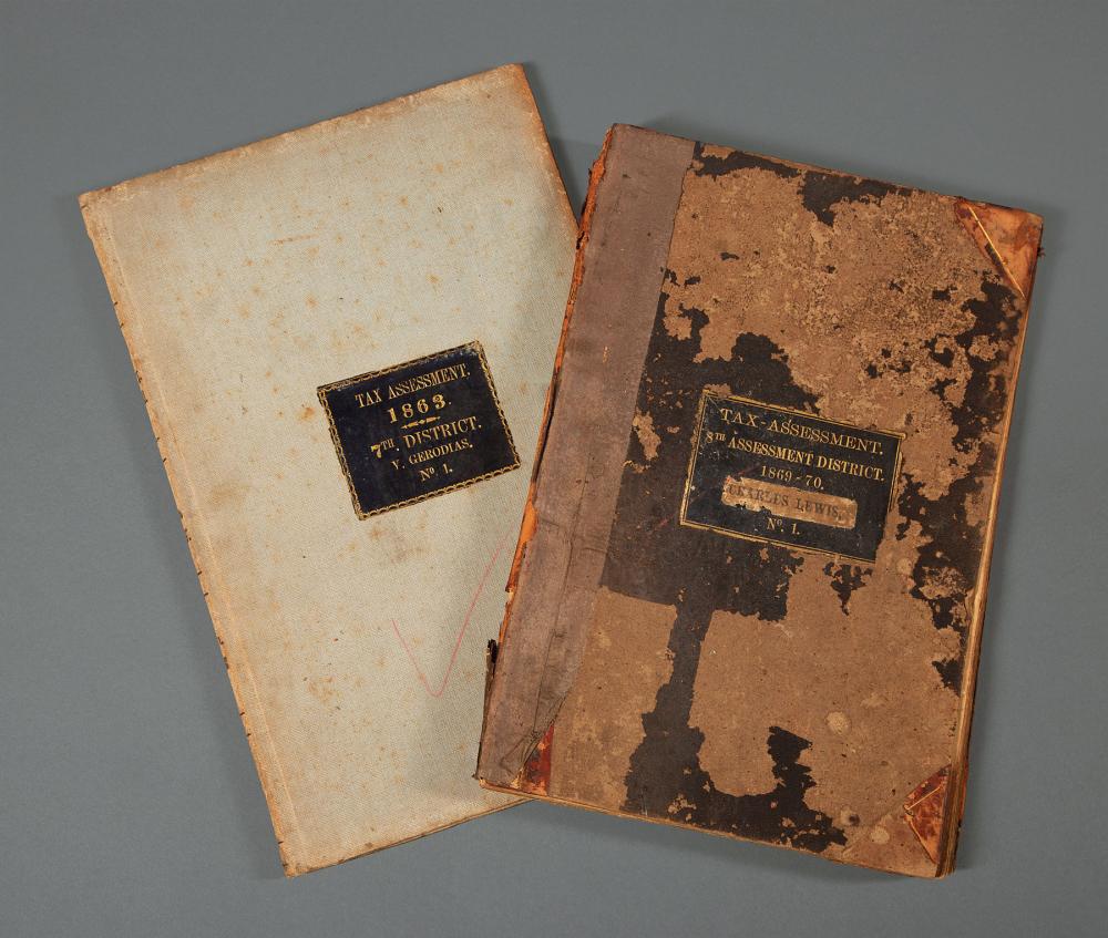 Appraisal: Two New Orleans Tax Books folios manuscript tax assessment entries