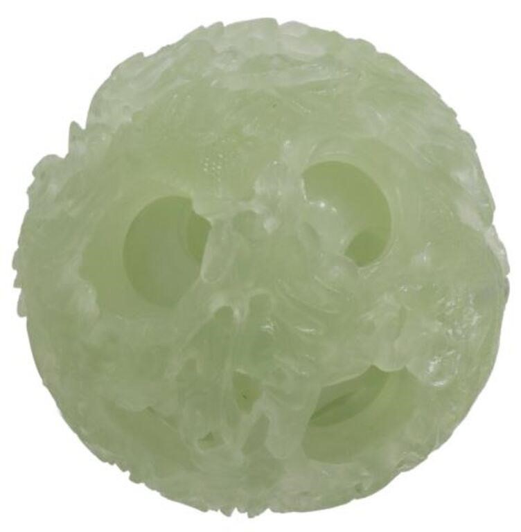 Appraisal: Chinese carved light green hardstone puzzle ball having seven layers